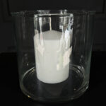 Γυάλινο Κηροπήγιο Γάμου Δαπέδου Κυλινδρικό 15*15εκ