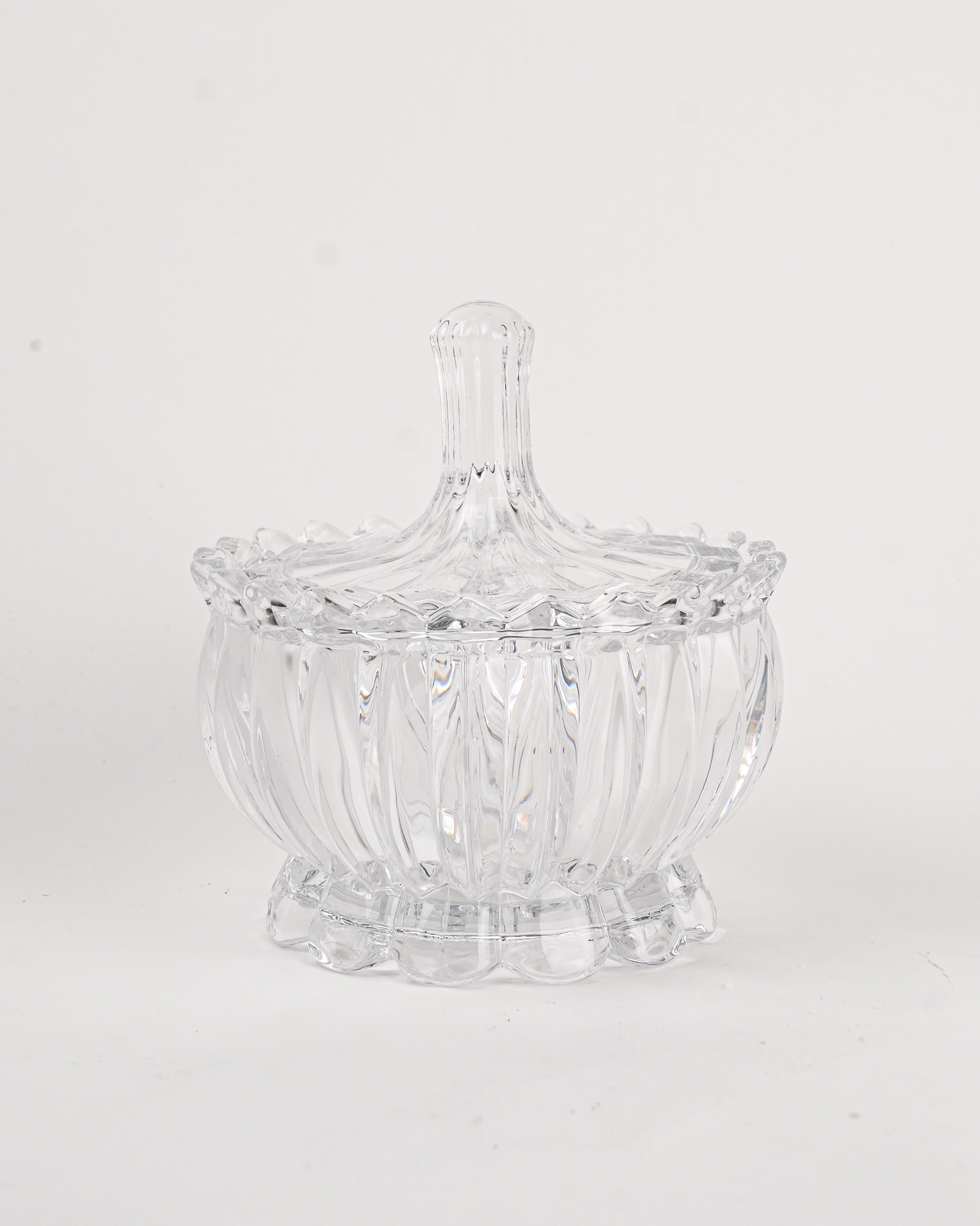 mikro-vaso-kapaki-gyalino-vintage Μικρό Βάζο Με Καπάκι Γυάλινο Vintage 15*15εκ